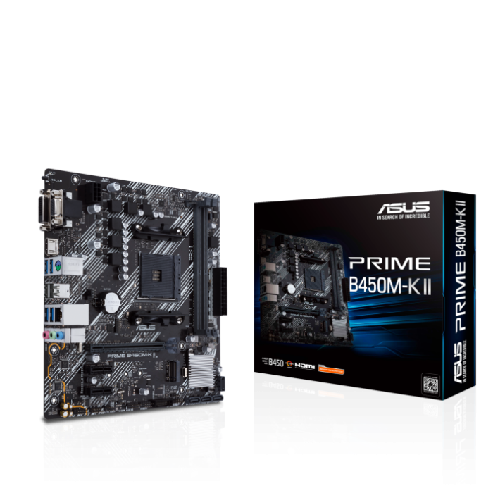 ASUS PRIME B450M-K II DDR4 4400MHZ VGA HDMI DVI M.2 USB 3.2 MATX AM4 ASUS PRIME B450M-K II DDR4 4400MHZ VGA HDMI DVI M.2 USB 3.2 MATX AM4