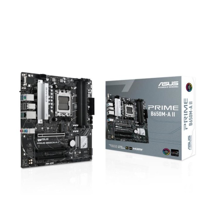 ASUS PRIME B650M-A II DDR5 6400MHZ 1XVGA 1XHDMI 1XDP 2XM.2 USM 3.2 MATX AM5 ( AMD AM5 7000 SERİSİ İLE UYUMLU ) ASUS PRIME B650M-A II DDR5 6400MHZ 1XVGA 1XHDMI 1XDP 2XM.2 USM 3.2 MATX AM5 ( AMD AM5 7000 SERİSİ İLE UYUMLU )