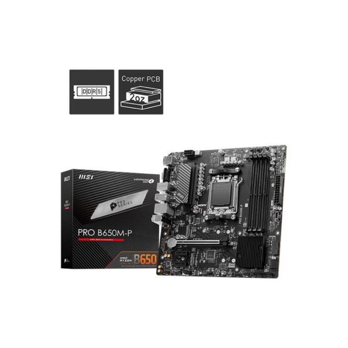 MSI PRO B650M-P DDR5 7200MHZ 1XVGA 1XHDMI 1XDP 2XM.2 USB 3.2 MATX AM5 ( AMD AM5 7000 SERİLİ İŞLEMCİ UYUMLU) MSI PRO B650M-P DDR5 7200MHZ 1XVGA 1XHDMI 1XDP 2XM.2 USB 3.2 MATX AM5 ( AMD AM5 7000 SERİLİ İŞLEMCİ UYUMLU)