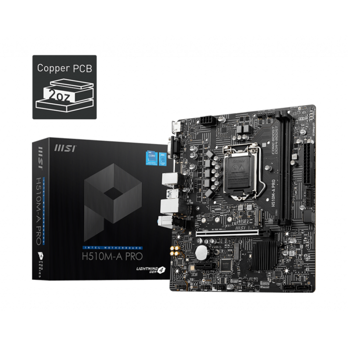 MSI H510M-A PRO DDR4 3200MHZ 1XVGA 1XHDMI 1XM.2 USB 3.2 MATX 1200P MSI H510M-A PRO DDR4 3200MHZ 1XVGA 1XHDMI 1XM.2 USB 3.2 MATX 1200P