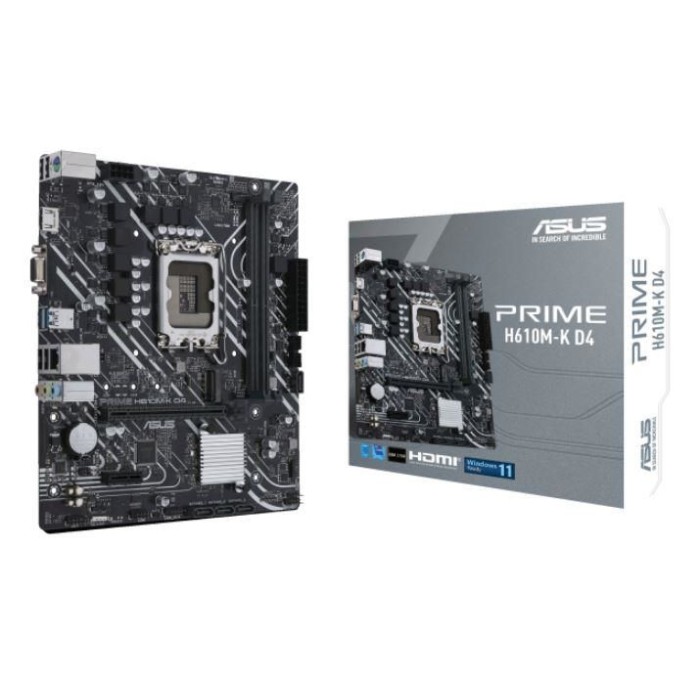 ASUS PRIME H610M-K D4 DDR4 3200MHZ 1XVGA 1XHDMI 1XM.2 USB 3.2 MATX 1700P ASUS PRIME H610M-K D4 DDR4 3200MHZ 1XVGA 1XHDMI 1XM.2 USB 3.2 MATX 1700P