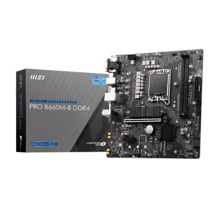 MSI PRO B660M-B DDR4 4600MHZ 1XVGA 1XHDMI 1XM.2 USB 3.2 MATX 1700P MSI PRO B660M-B DDR4 4600MHZ 1XVGA 1XHDMI 1XM.2 USB 3.2 MATX 1700P