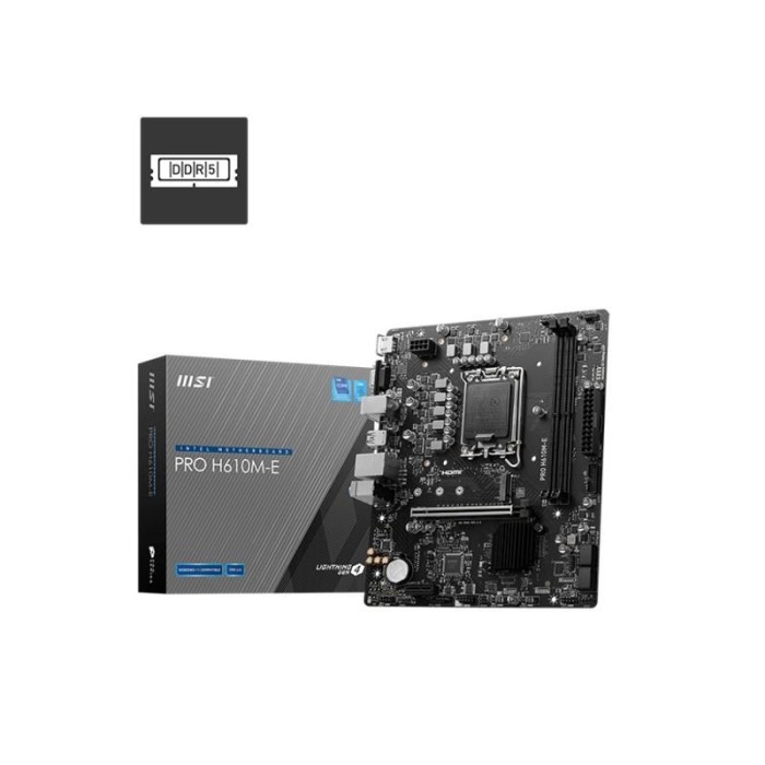 MSI PRO H610M-E DDR5 5600MHZ 1XVGA 1XHDMI 1XM.2 USB 3.2 MATX 1700P (12. / 13. VE 14. NESİL İŞLEMCİ UYUMLU) MSI PRO H610M-E DDR5 5600MHZ 1XVGA 1XHDMI 1XM.2 USB 3.2 MATX 1700P (12. / 13. VE 14. NESİL İŞLEMCİ UYUMLU)