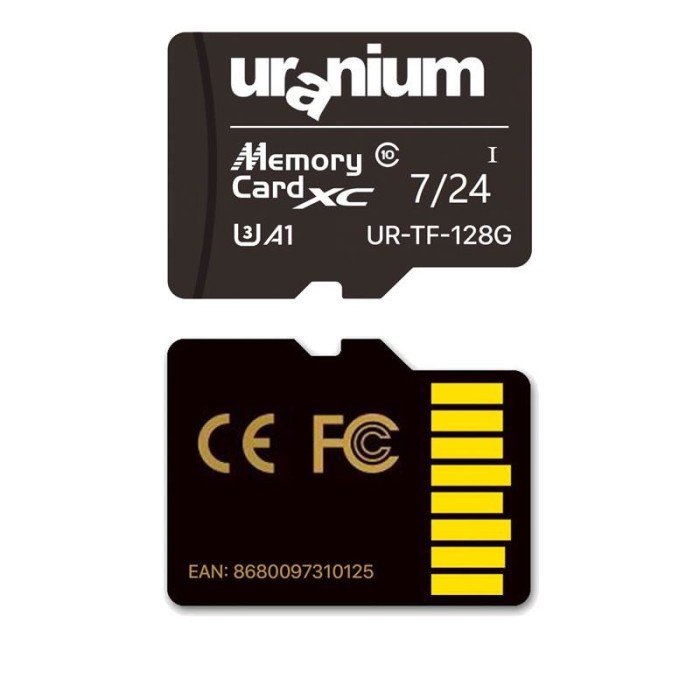 128 GB URANIUM UR-TF-128G MICRO SD CARD 7/24 SURVEILLANCE 90/50MBS HAFIZA KARTI (3 YIL GARANTİ) 128 GB URANIUM UR-TF-128G MICRO SD CARD 7/24 SURVEILLANCE 90/50MBS HAFIZA KARTI (3 YIL GARANTİ)