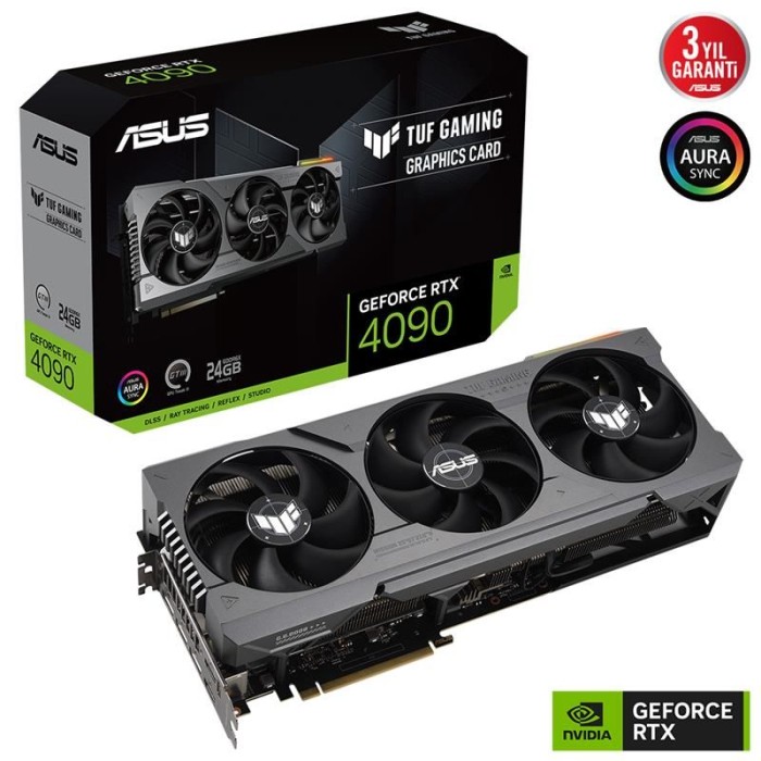 ASUS GEFORCE TUF-RTX4090-O24G-GAMING 24GB GDDR6 384BIT 2XHDMI 3XDP EKRAN KARTI ASUS GEFORCE TUF-RTX4090-O24G-GAMING 24GB GDDR6 384BIT 2XHDMI 3XDP EKRAN KARTI