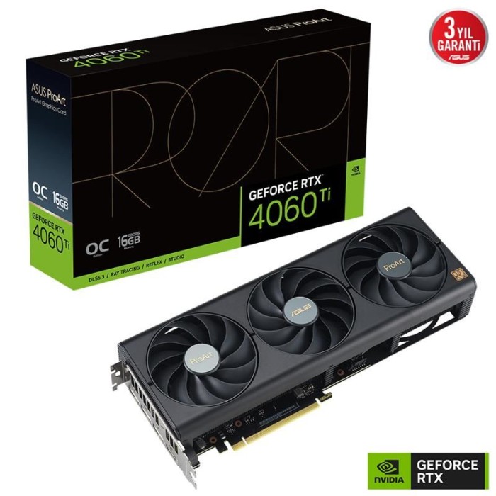 ASUS GEFORCE PROART-RTX4060TI-O16G 16GB GDDR6 1XHDMI 3XDP EKRAN KARTI ASUS GEFORCE PROART-RTX4060TI-O16G 16GB GDDR6 1XHDMI 3XDP EKRAN KARTI