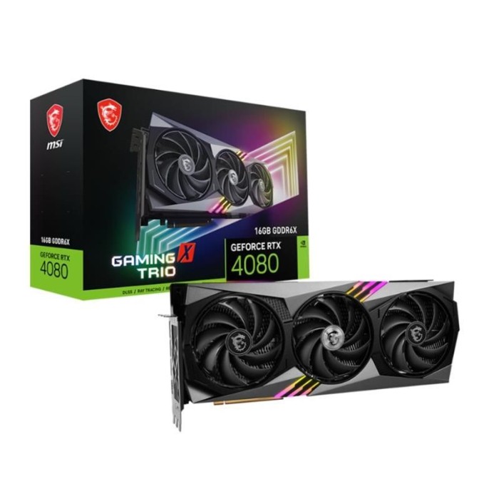 MSI GEFORCE RTX4080 16GB GAMING X TRIO 16GB GDD56X 256BIT 1XHDMI 3XDP EKRAN KARTI MSI GEFORCE RTX4080 16GB GAMING X TRIO 16GB GDD56X 256BIT 1XHDMI 3XDP EKRAN KARTI