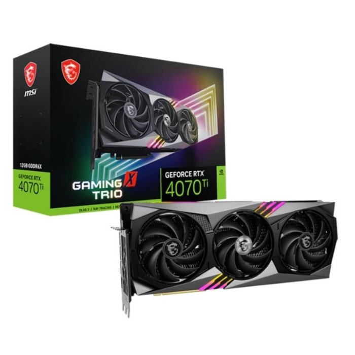 MSI GEFORCE RTX4070TI GAMING X TRIO 12G 12GB 192BIT GDDR6X 1XHDMI 3XDP EKRAN KARTI MSI GEFORCE RTX4070TI GAMING X TRIO 12G 12GB 192BIT GDDR6X 1XHDMI 3XDP EKRAN KARTI
