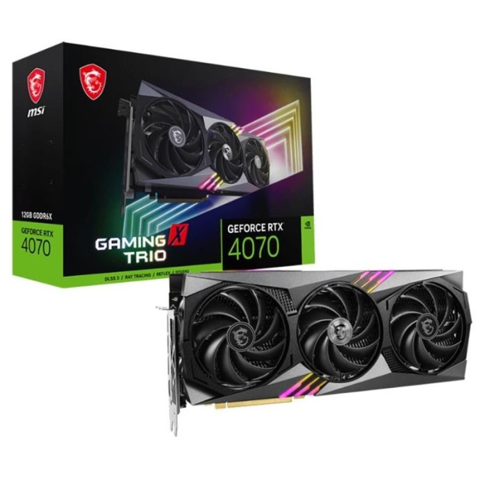 MSI GEFORCE RTX4070 GAMING X TRIO 12G 12GB 12GB GDDR6X 192BIT1XHDMI 3XDP EKRAN KARTI MSI GEFORCE RTX4070 GAMING X TRIO 12G 12GB 12GB GDDR6X 192BIT1XHDMI 3XDP EKRAN KARTI