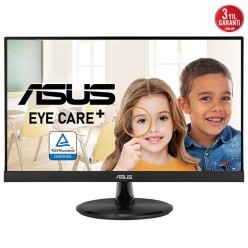 21.45 ASUS VP227HE 5MS 75HZ 1XVGA 1XHDMI FHD 1920X1080 FREESYNC FLICKER-FREE DÜŞÜK MAVİ IŞIK VESA SİYAH