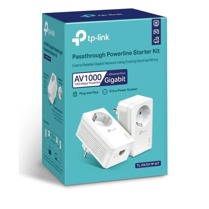 TP-LINK TL-PA7017P KIT AV1000 GIGABIT PRIZ TIPI POWERLINE ADAPTOR TP-LINK TL-PA7017P KIT AV1000 GIGABIT PRIZ TIPI POWERLINE ADAPTOR