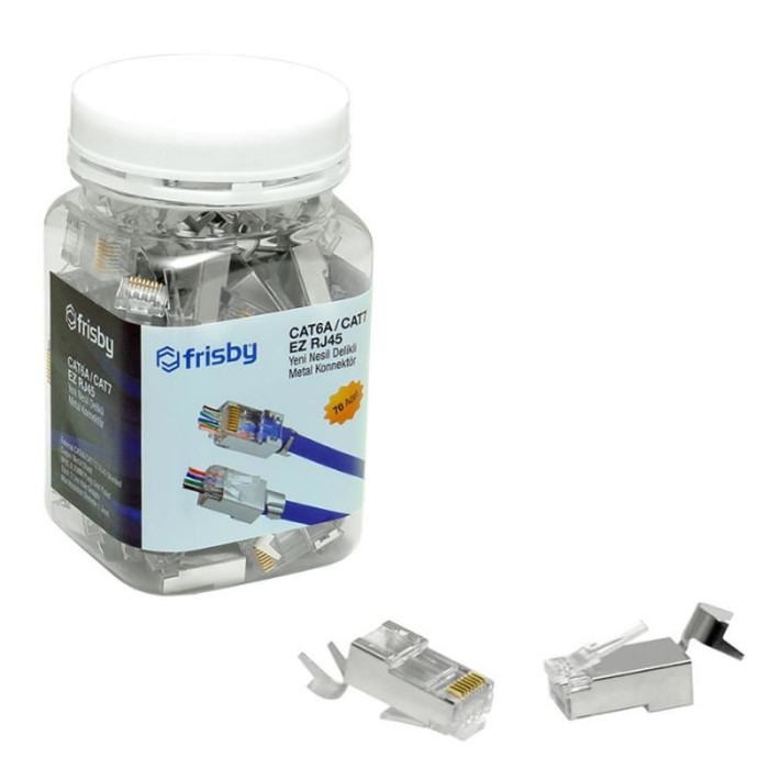 FRISBY FNW-RJ4534N CAT6A/CAT7 EZ RJ45 YENI NESIL DELIKLI METAL KONNEKTOR FRISBY FNW-RJ4534N CAT6A/CAT7 EZ RJ45 YENI NESIL DELIKLI METAL KONNEKTOR