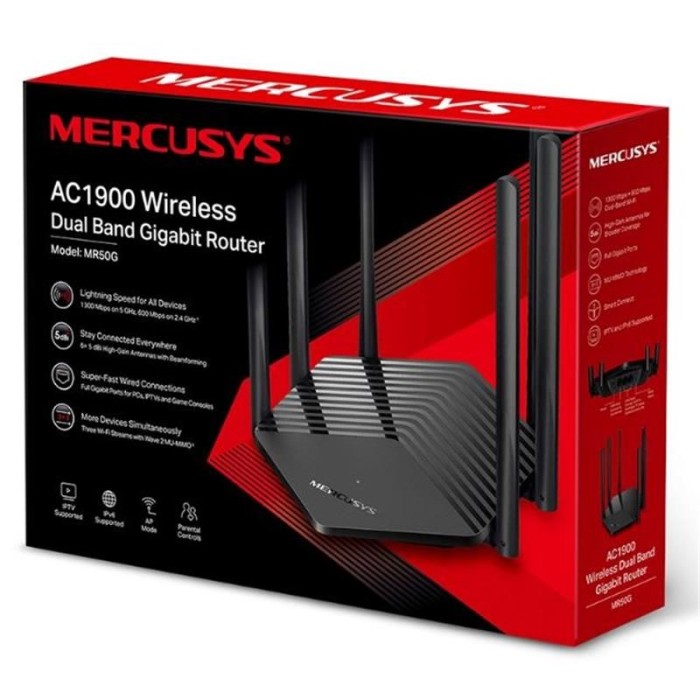 TP-LINK MERCUSYS MR50G AC1900 2.4/5GHZ 1900MHZ DUAL BAND KABLOSUZ WIFI ROUTER TP-LINK MERCUSYS MR50G AC1900 2.4/5GHZ 1900MHZ DUAL BAND KABLOSUZ WIFI ROUTER