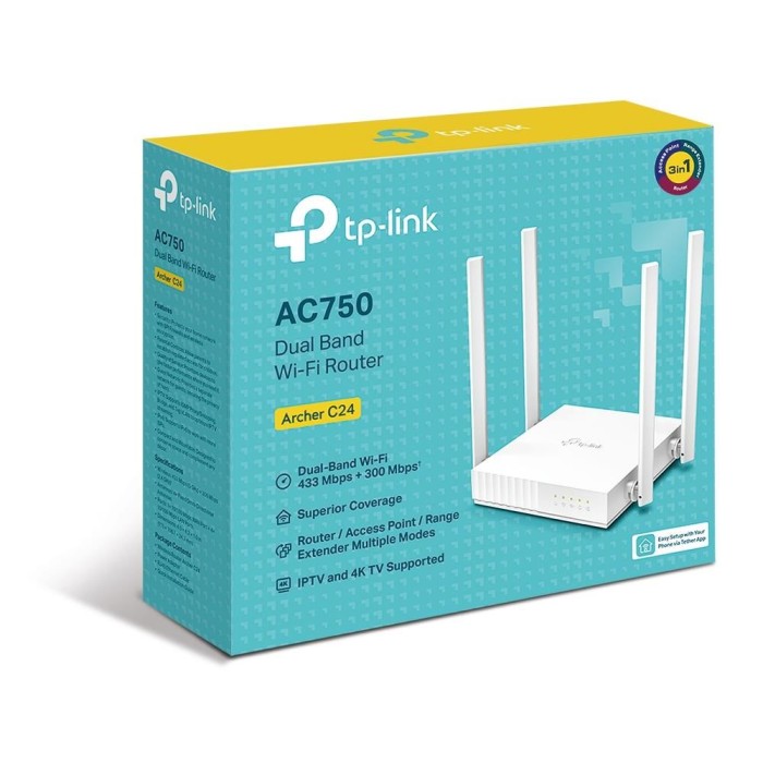 TP-LINK ARCHER C24 AC750 KABLOSUZ DUAL BAND ROUTER TP-LINK ARCHER C24 AC750 KABLOSUZ DUAL BAND ROUTER