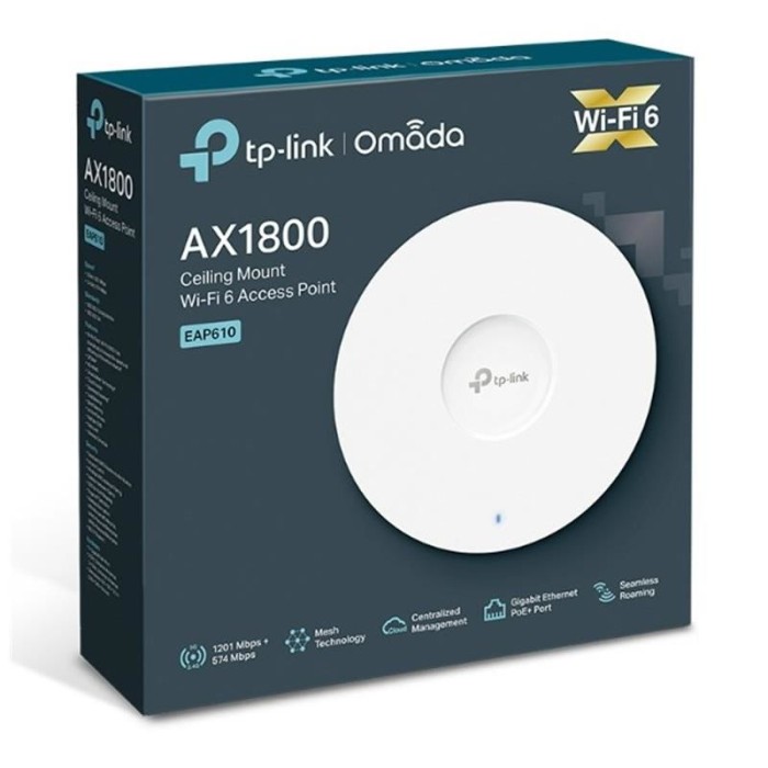 TP-LINK EAP610 ACS AX1800 WIFI 6 TAVAN TİPİ ACCESS POINT TP-LINK EAP610 ACS AX1800 WIFI 6 TAVAN TİPİ ACCESS POINT