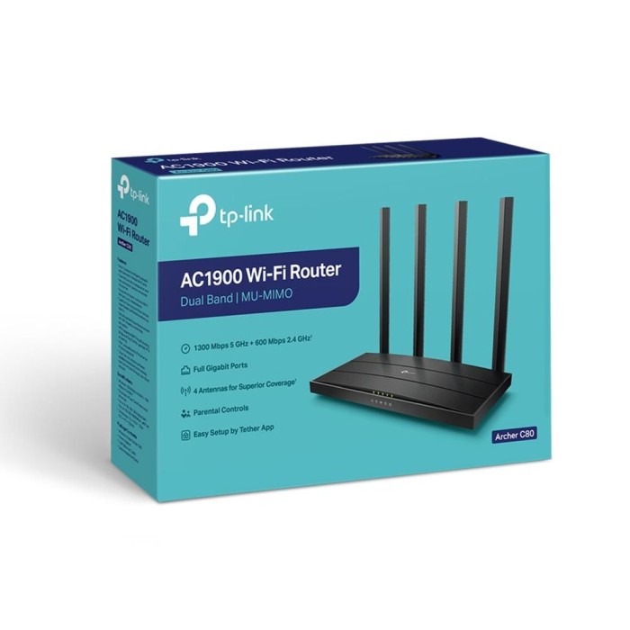 TP-LINK ARCHER C80 AC1900 1300MBPS MU-MIMO İÇ ORTAM KABLOSUZ WIFI ROUTER TP-LINK ARCHER C80 AC1900 1300MBPS MU-MIMO İÇ ORTAM KABLOSUZ WIFI ROUTER