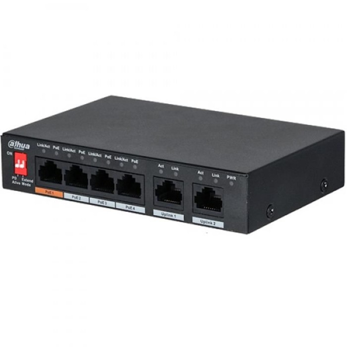 DAHUA PFS3006-4ET-60 4 PORT 10/100 + 2 PORT 10/100 UPLINK 60W POE METAL KASA SWITCH DAHUA PFS3006-4ET-60 4 PORT 10/100 + 2 PORT 10/100 UPLINK 60W POE METAL KASA SWITCH