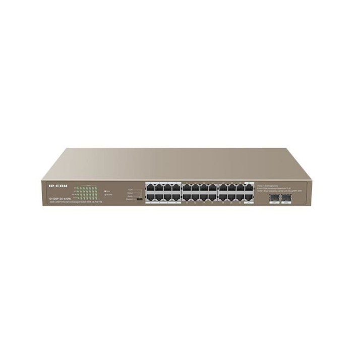 IP-COM G1126P-24-410W 24 PORT GIGABIT + 2X1GB SFP UPLINK RACKMOUNT 370W POE SWITCH IP-COM G1126P-24-410W 24 PORT GIGABIT + 2X1GB SFP UPLINK RACKMOUNT 370W POE SWITCH