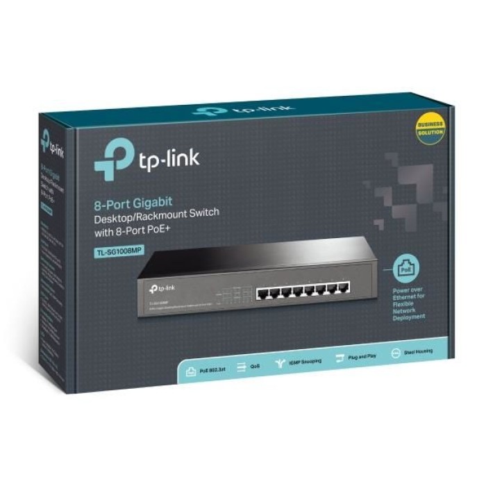 TP-LINK TL-SG1008MP 8 PORT GIGABIT 153W POE RACKMOUNT SWITCH TP-LINK TL-SG1008MP 8 PORT GIGABIT 153W POE RACKMOUNT SWITCH