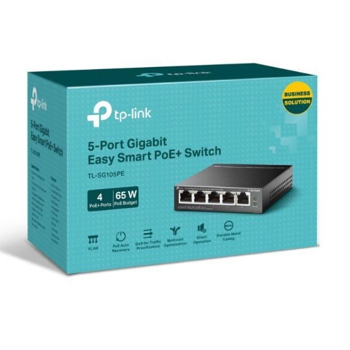 TP-LINK TL-SG105PE 4 PORT GIGABIT POE + 1 PORT UPLINK EASY SMART 65W POE SWITCH TP-LINK TL-SG105PE 4 PORT GIGABIT POE + 1 PORT UPLINK EASY SMART 65W POE SWITCH