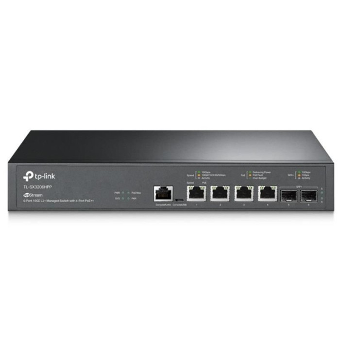 TP-LINK OMADA TL-SX3206HPP 4 PORT 2X10G SFP+ L2+ 4X10G POE++ PORTS 200W YÖNETİLEBİLİR RACKMOUNT SWITCH TP-LINK OMADA TL-SX3206HPP 4 PORT 2X10G SFP+ L2+ 4X10G POE++ PORTS 200W YÖNETİLEBİLİR RACKMOUNT SWITCH