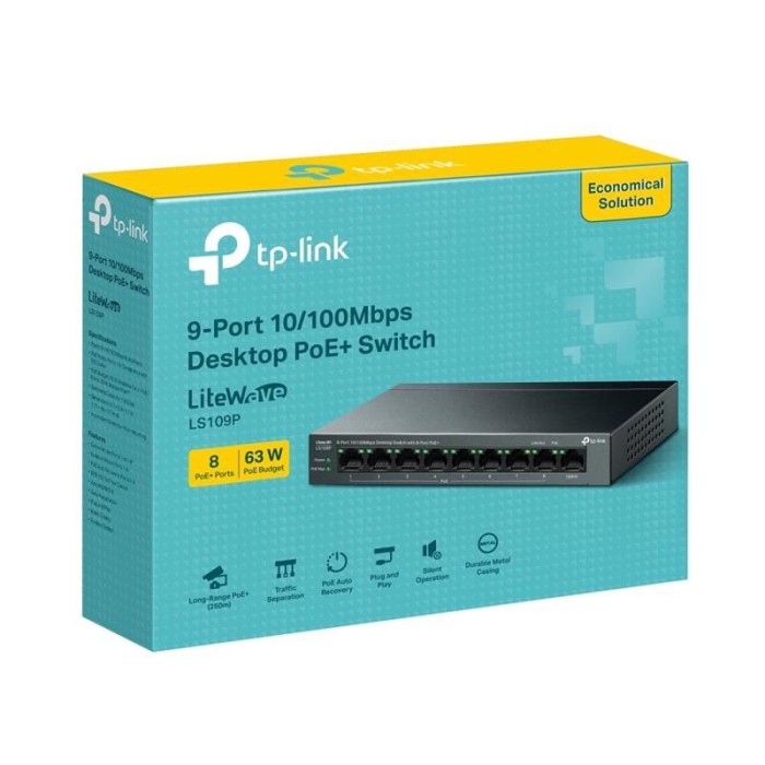TP-LINK LS109P 8 PORT 10/100 +1 PORT RJ45 UPLINK 63W 250 METRE POE MESAFE METAL KASA SWITCH TP-LINK LS109P 8 PORT 10/100 +1 PORT RJ45 UPLINK 63W 250 METRE POE MESAFE METAL KASA SWITCH