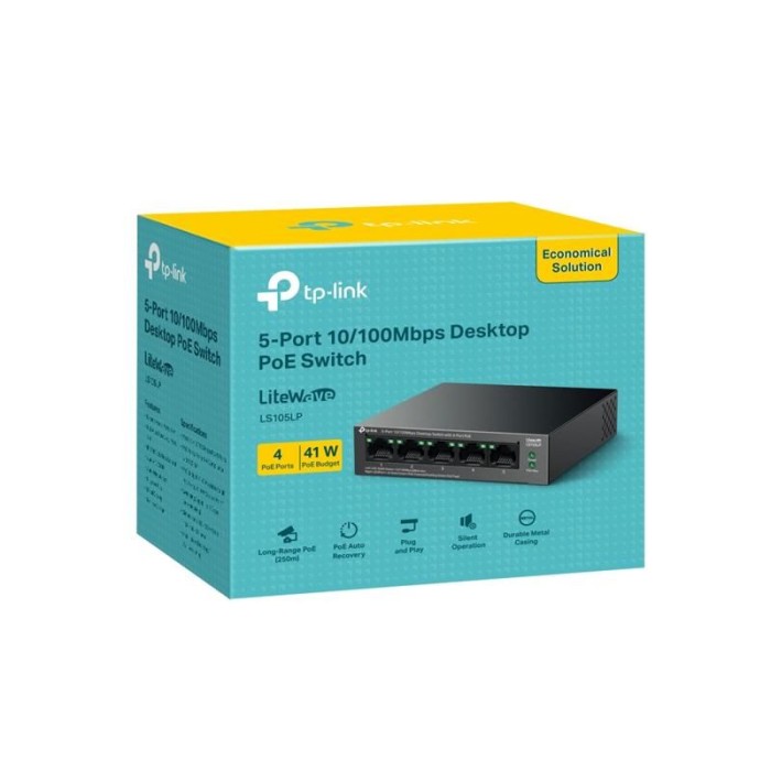 TP-LINK LS105LP 4 PORT 10/100 +1 PORT RJ45 UPLINK 41W 250 METRE POE MESAFE METAL KASA SWITCH TP-LINK LS105LP 4 PORT 10/100 +1 PORT RJ45 UPLINK 41W 250 METRE POE MESAFE METAL KASA SWITCH