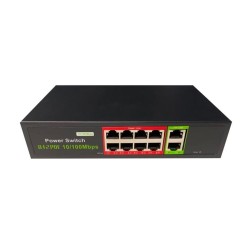 URANIUM POE-8002-96W 8 PORT 10/100 + 2 PORT 10/100 RJ45 UPLINK 96W POE SWITCH