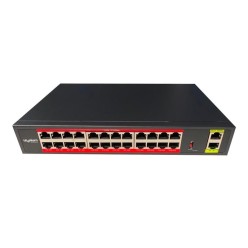 URANIUM POE-2420-260W 24 PORT 10/100+2X GIGABIT RJ45 UPLINK RACKMOUNT POE SWITCH (REALTEK CHIPSET)