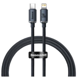 BASEUS CRYSTAL SHINE CAJY000201 20W TYPE-C TO LIGHTNING KABLO 1.2M-SIYAH