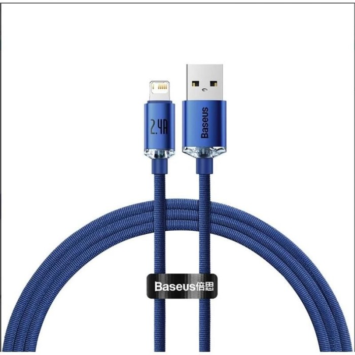 BASEUS CRYSTAL SHINE FAST CHARGING CAJY000003 2.4A LIGHTNING KABLO 1.2M-MAVI CAJY000003 BASEUS CRYSTAL SHINE FAST CHARGING CAJY000003 2.4A LIGHTNING KABLO 1.2M-MAVI CAJY000003