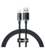 BASEUS CRYSTAL SHINE FAST CHARGING CAJY000001 2.4A LIGHTNING KABLO 1.2M-SIYAH