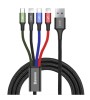 BASEUS FAST CA1T4-A01 4-IN-1 KABLO 2XLIGHTNING+TYPE-C+MICRO 3.5A 1.2M-SIYAH