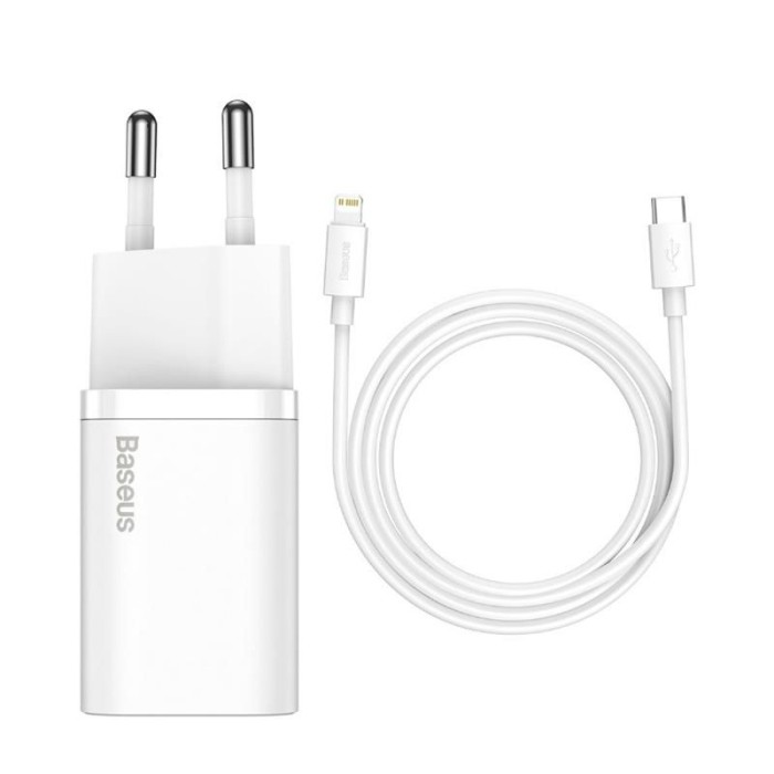 BASEUS SUPER SI TZCCSUP-B02 PD 20W DUVAR SARJI (TYPE-C TO LIGHTNING KABLO SETLI)-BEYAZ BASEUS SUPER SI TZCCSUP-B02 PD 20W DUVAR SARJI (TYPE-C TO LIGHTNING KABLO SETLI)-BEYAZ