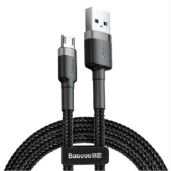 BASEUS CAFULE SIYAH 2.4A MICRO USB 1 METRE ŞARJ KABLOSU CAMKLF-BG1