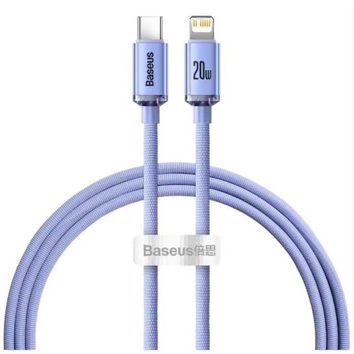 BASEUS CRYSTAL SHİNE 20W 120 CM TYPE-C TO LIGHTNING MOR ŞARJ KABLOSU CAJY000205 BASEUS CRYSTAL SHİNE 20W 120 CM TYPE-C TO LIGHTNING MOR ŞARJ KABLOSU CAJY000205