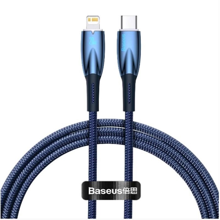 BASEUS GLIMMER SERIES 20W 100 CM TYPE-C TO LIGHTNING ŞARJ KABLOSU MAVİ CADH000003 BASEUS GLIMMER SERIES 20W 100 CM TYPE-C TO LIGHTNING ŞARJ KABLOSU MAVİ CADH000003