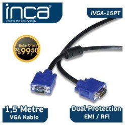 INCA IVGA-15PT VGA TO VGA 1.5M BAKIR KABLO