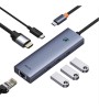 BASEUS ULTRA JOY 6IN1 MULTIFONKSIYONAL GRI TYPE-C HUB DOCK STATION B00052807813-00 BASEUS ULTRA JOY 6IN1 MULTIFONKSIYONAL GRI TYPE-C HUB DOCK STATION B00052807813-00