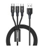 BASEUS RAPID 3IN1 120 CM ŞARJ KABLOSU SİYAH CAJS000001 BASEUS RAPID 3IN1 120 CM ŞARJ KABLOSU SİYAH CAJS000001