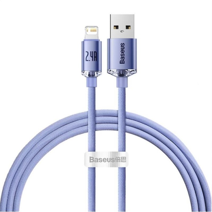 BASEUS CRYSTAL SHINE MOR 2.4A 120 CM LIGHTNING ŞARJ KABLOSU CAJY000005 BASEUS CRYSTAL SHINE MOR 2.4A 120 CM LIGHTNING ŞARJ KABLOSU CAJY000005
