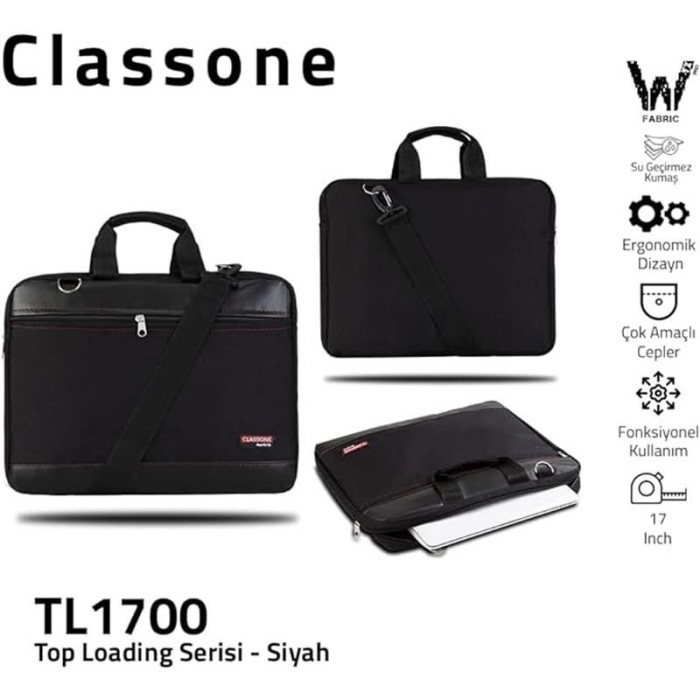 CLASSONE TL1700 17'' TOPLOADING SERİSİ SİYAH NOTEBOOK ÇANTASI CLASSONE TL1700 17'' TOPLOADING SERİSİ SİYAH NOTEBOOK ÇANTASI